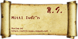 Mittl Iván névjegykártya