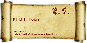 Mittl Iván névjegykártya